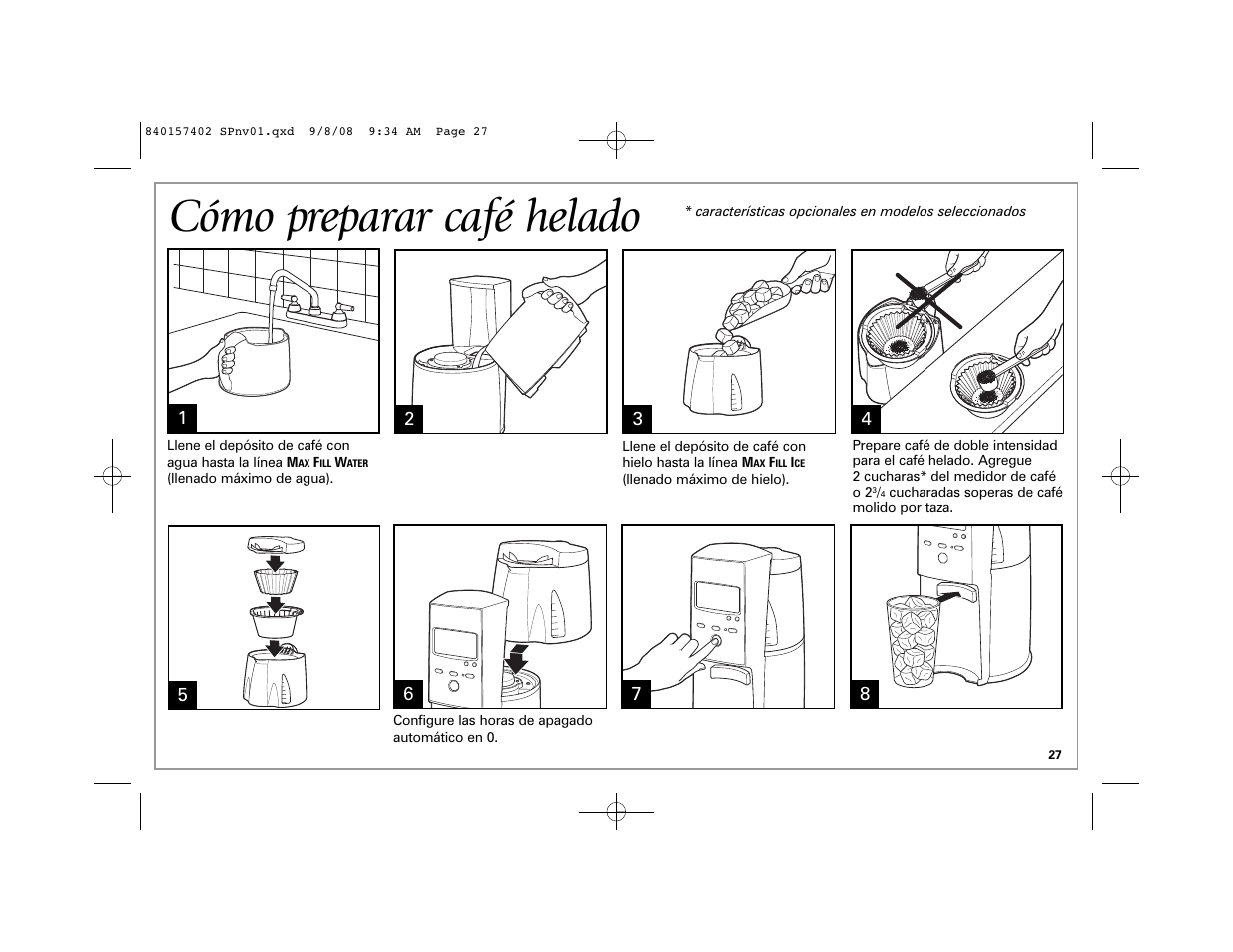 Cómo preparar café helado | Hamilton Beach BrewStation 47334H User Manual | Page 27 / 32