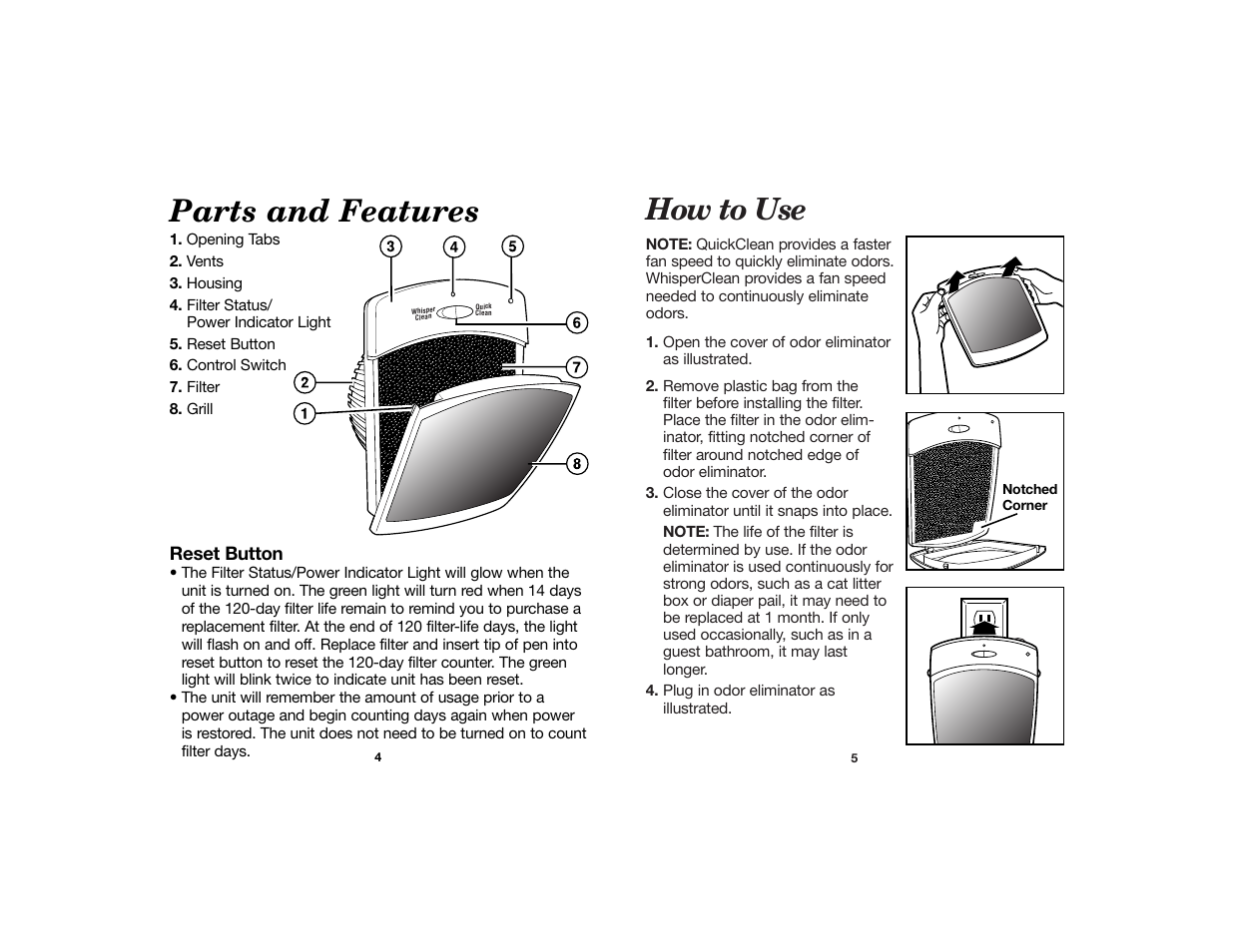 Parts and features, How to use | Hamilton Beach 840121000 User Manual | Page 3 / 5