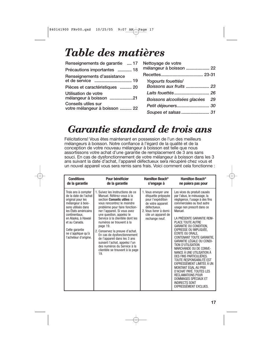 Hamilton Beach 840141900 User Manual | Page 17 / 40