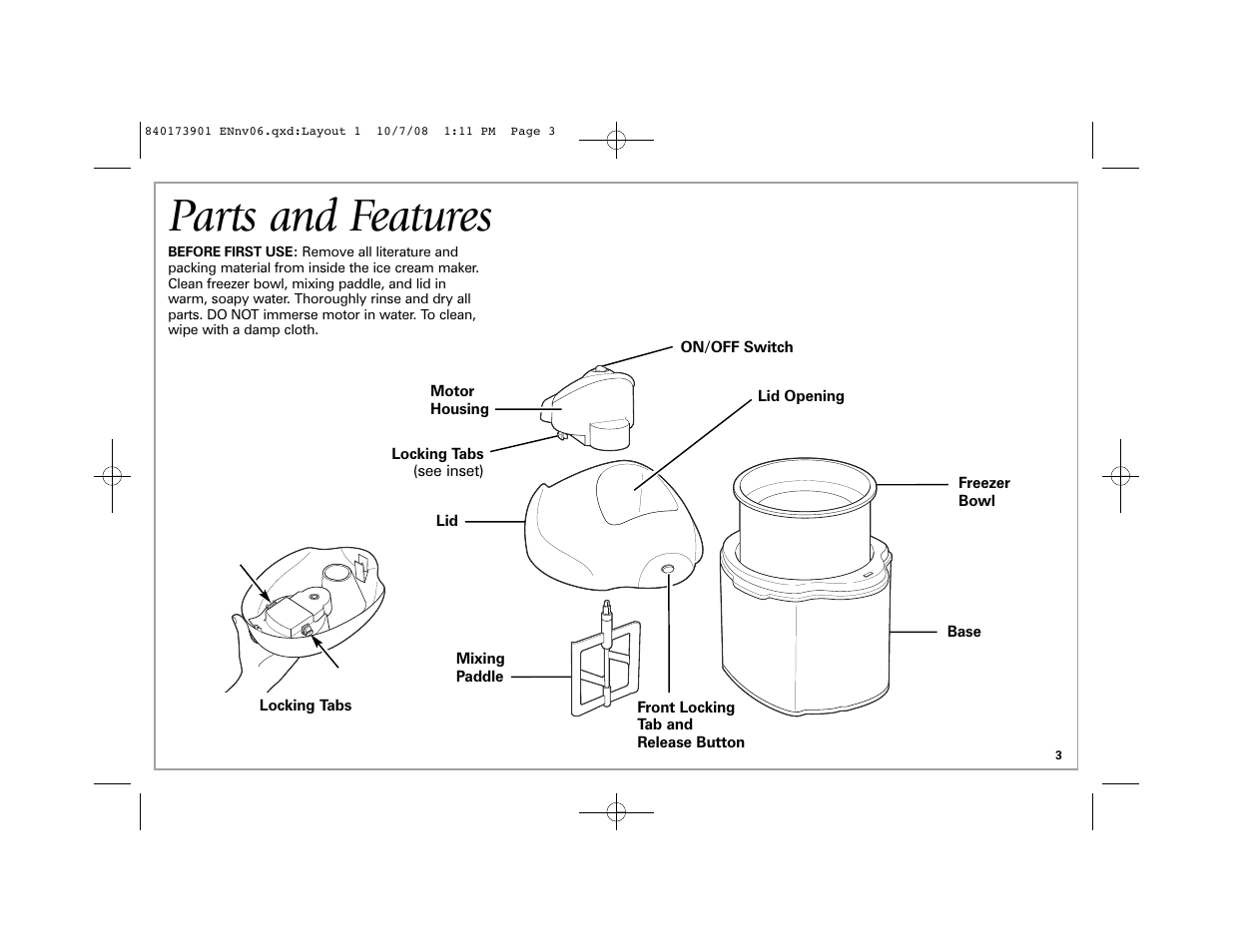Parts and features | Hamilton Beach 68320 User Manual | Page 3 / 32