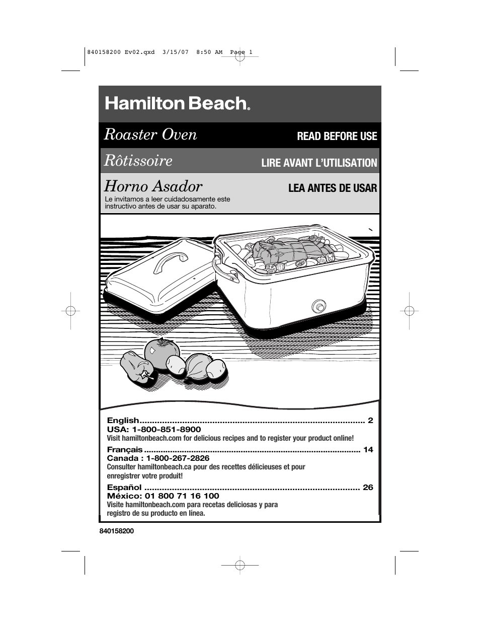 Hamilton Beach Roaster Oven User Manual | 40 pages