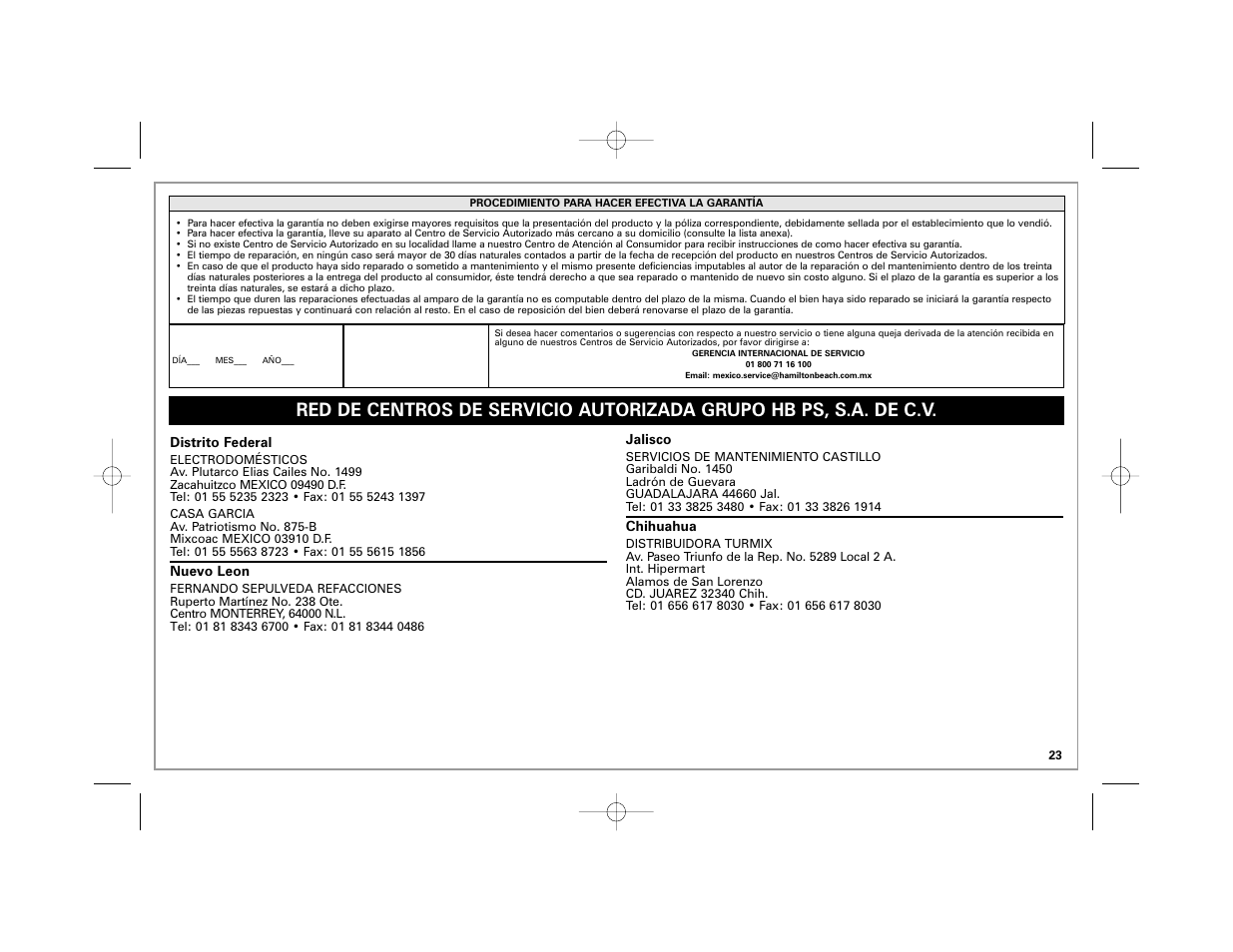 Hamilton Beach Classic Chrome Blender User Manual | Page 23 / 24