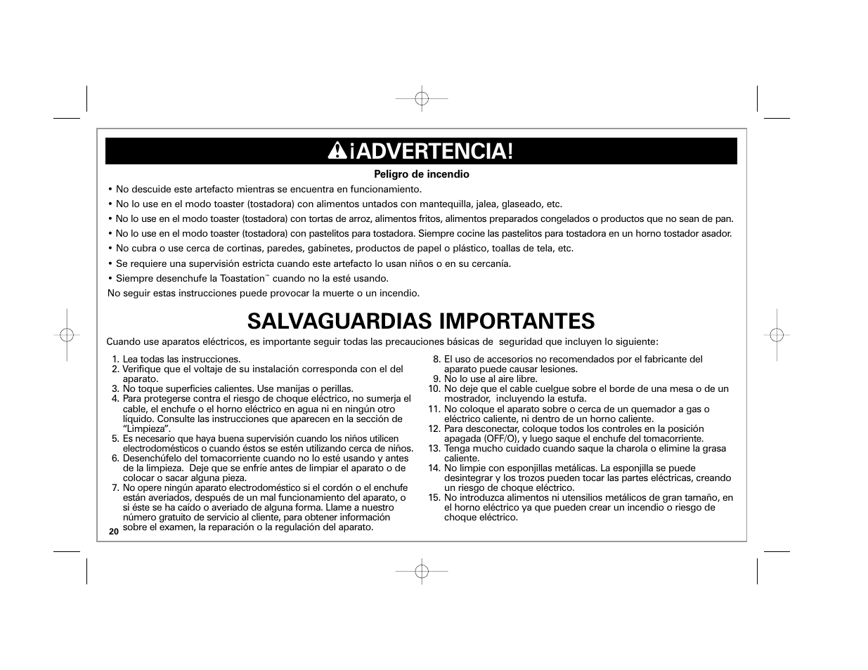 Salvaguardias importantes, W ¡advertencia | Hamilton Beach 22709C User Manual | Page 20 / 32