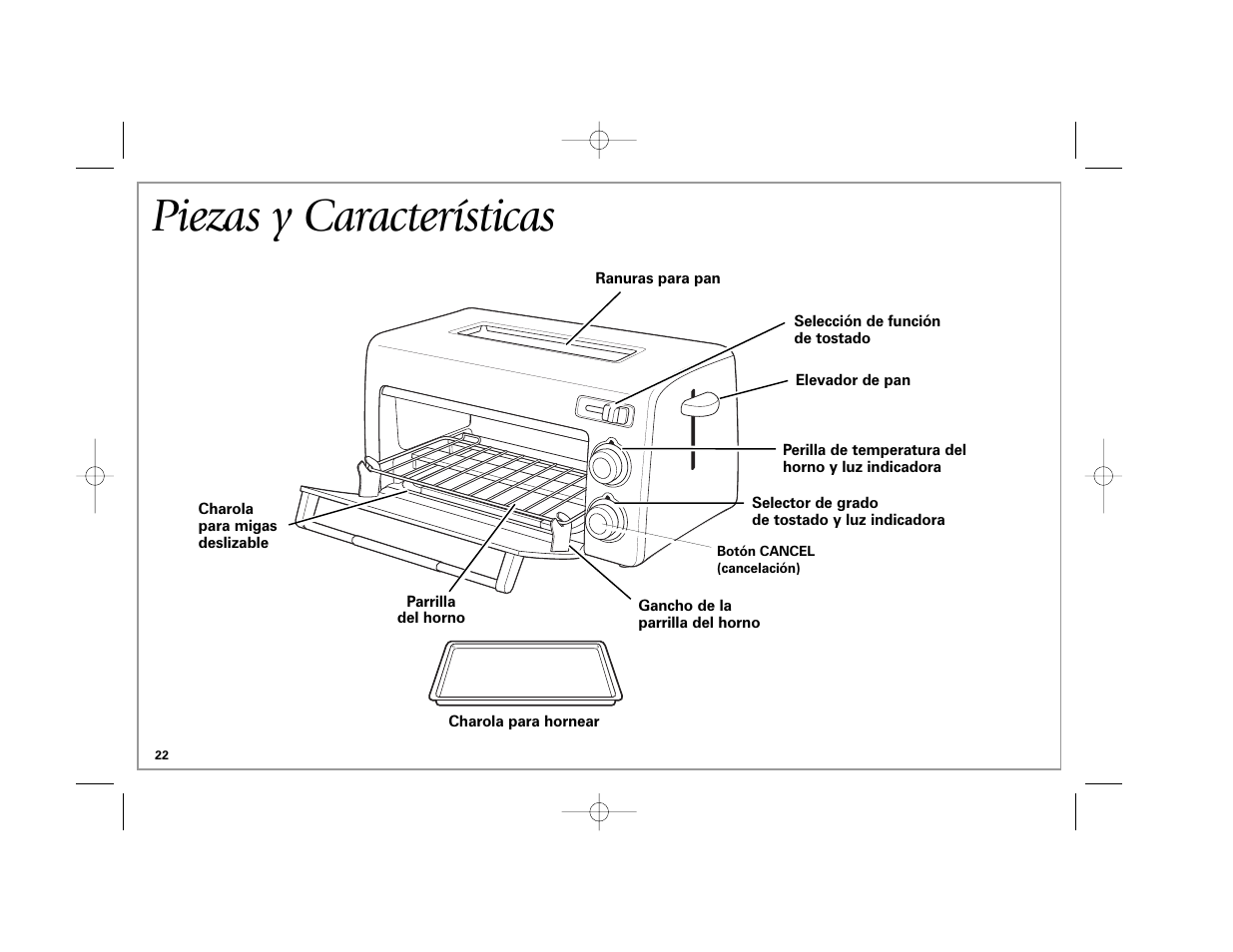 Piezas y características | Hamilton Beach 22709C User Manual | Page 22 / 32