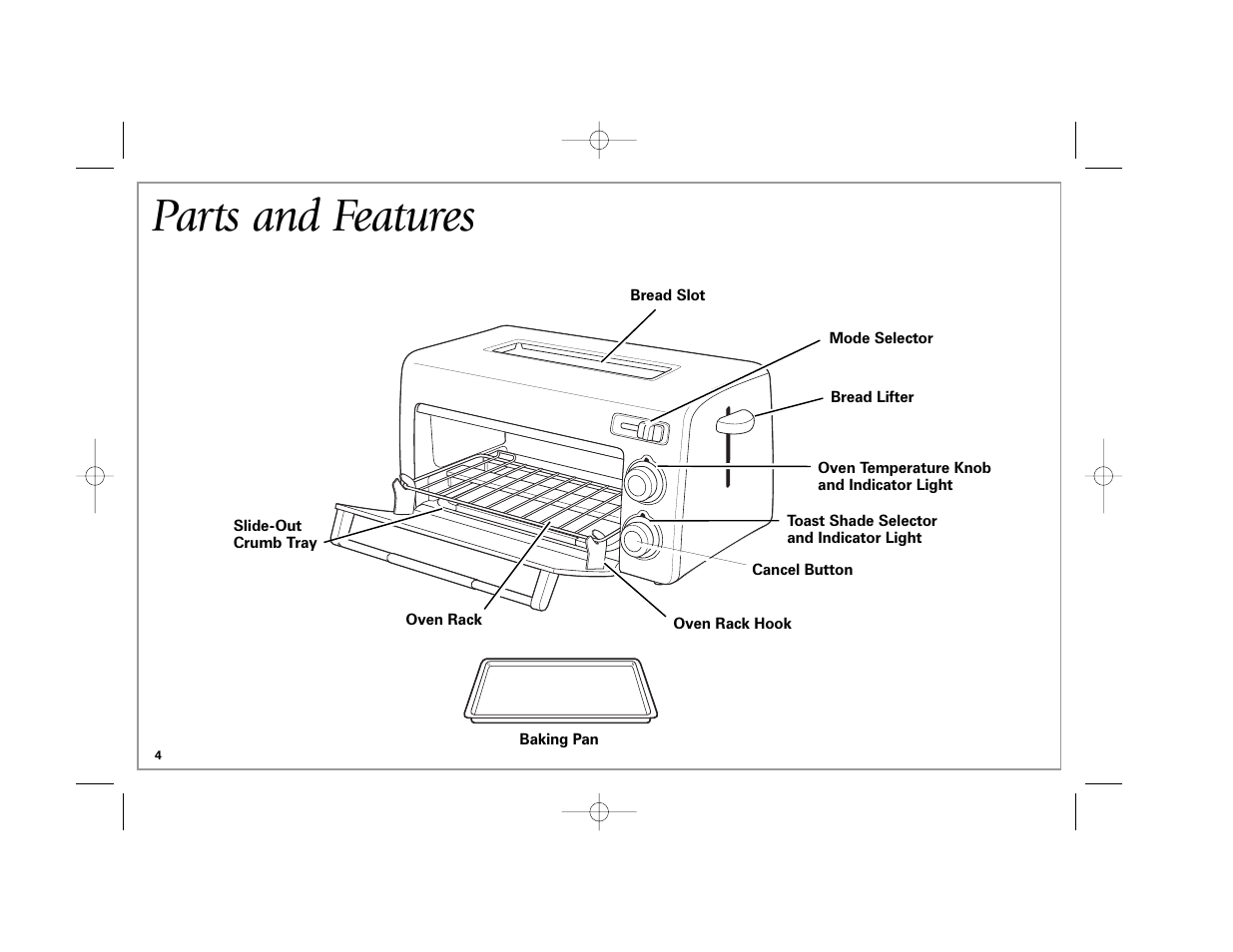 Parts and features | Hamilton Beach 22709C User Manual | Page 4 / 32