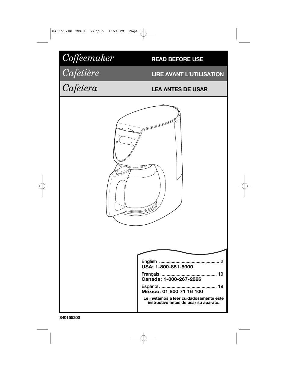 Hamilton Beach 840155200 User Manual | 28 pages