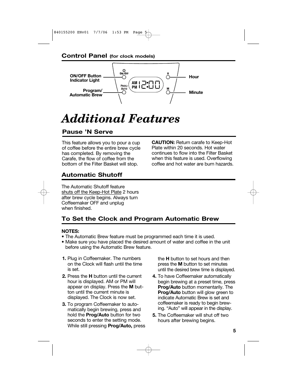 Additional features | Hamilton Beach 840155200 User Manual | Page 5 / 28