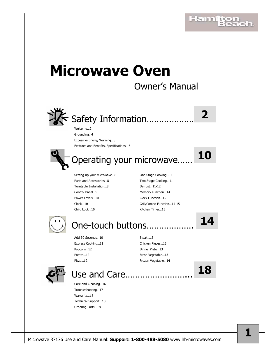 Hamilton Beach 87176 User Manual | 18 pages