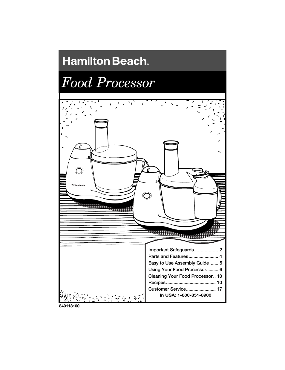 Hamilton Beach 840118100 User Manual | 18 pages