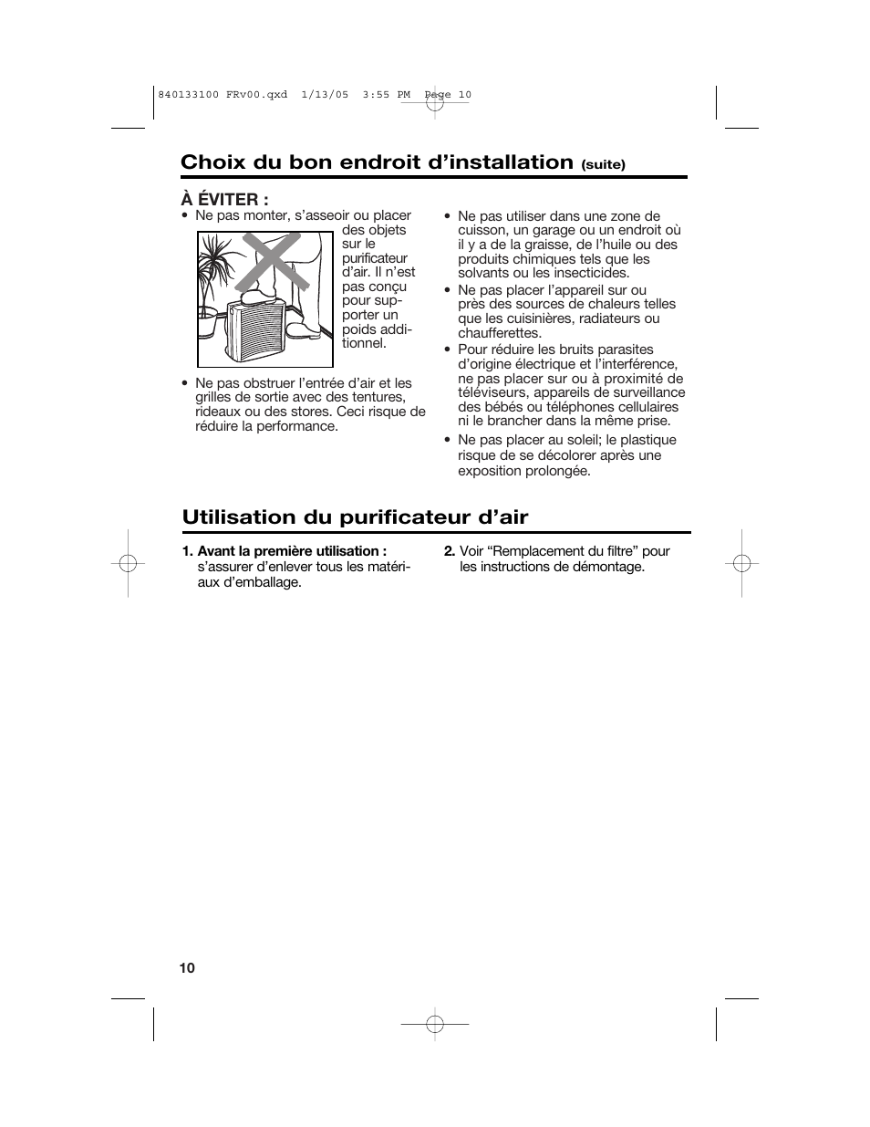 Hamilton Beach TrueAir HEPA User Manual | Page 10 / 20