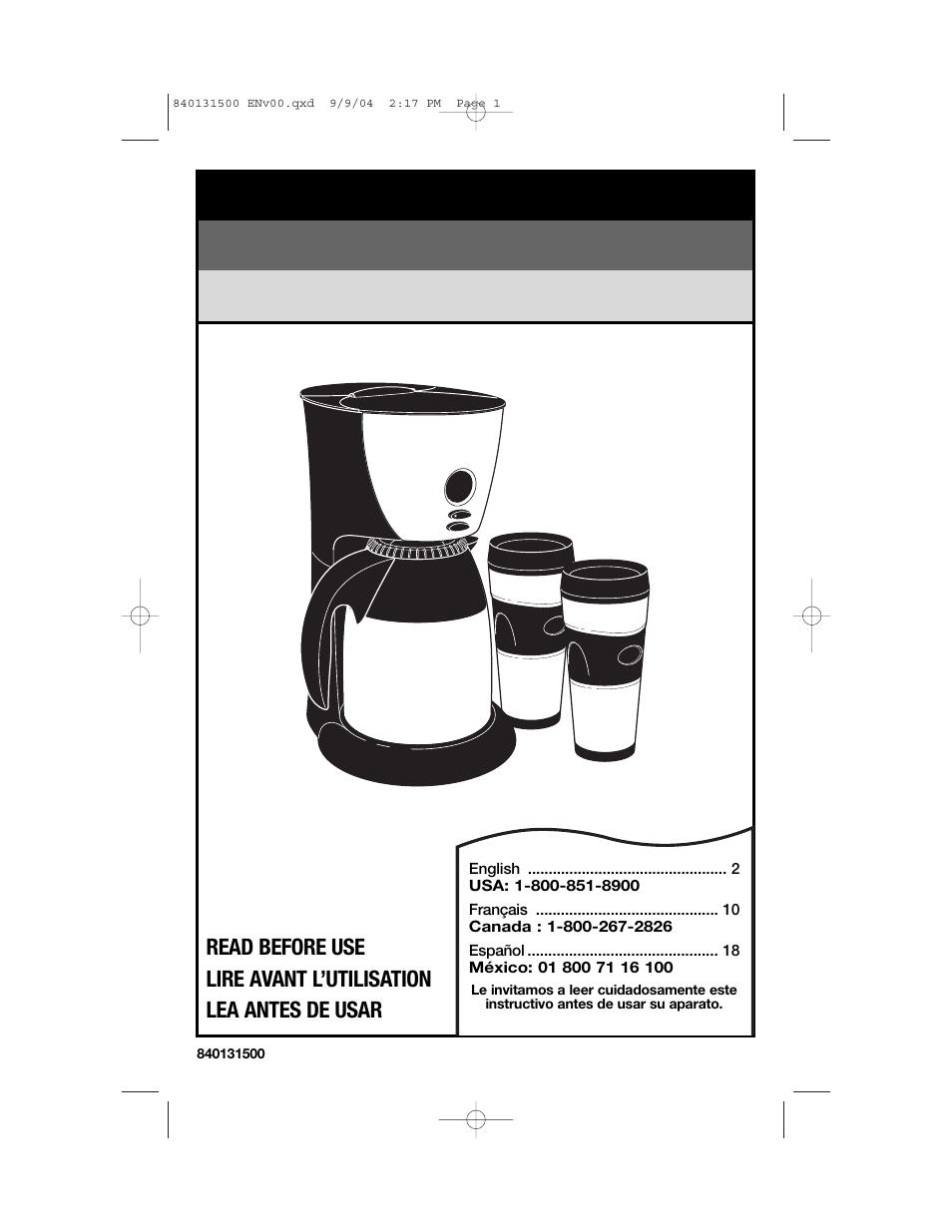 Hamilton Beach Stay or Go Coffeemaker User Manual | 28 pages