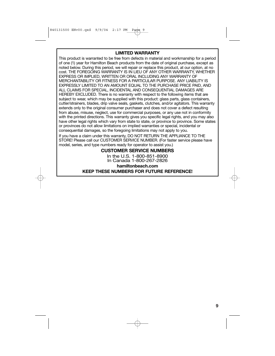 Hamilton Beach Stay or Go Coffeemaker User Manual | Page 9 / 28