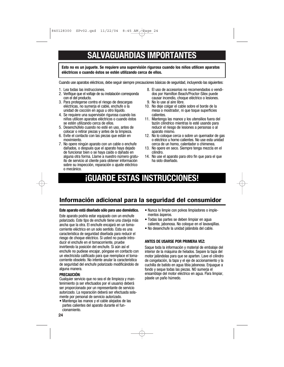 Hamilton Beach 68330 User Manual | Page 24 / 32