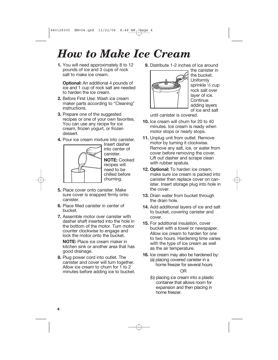 How to make ice cream | Hamilton Beach 68330 User Manual | Page 4 / 32