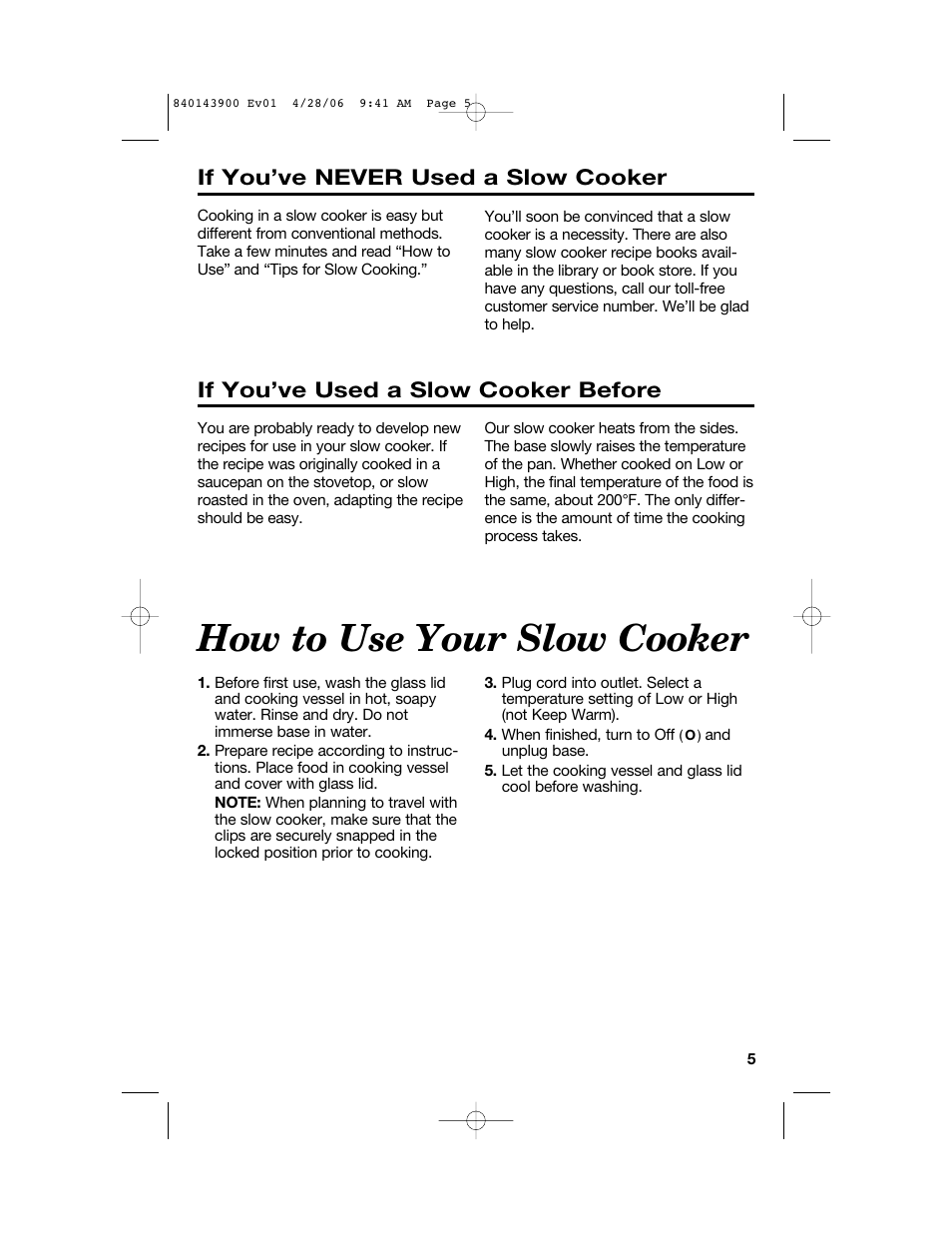 How to use your slow cooker, If you’ve used a slow cooker before, If you’ve never used a slow cooker | Hamilton Beach 840143900 User Manual | Page 5 / 8
