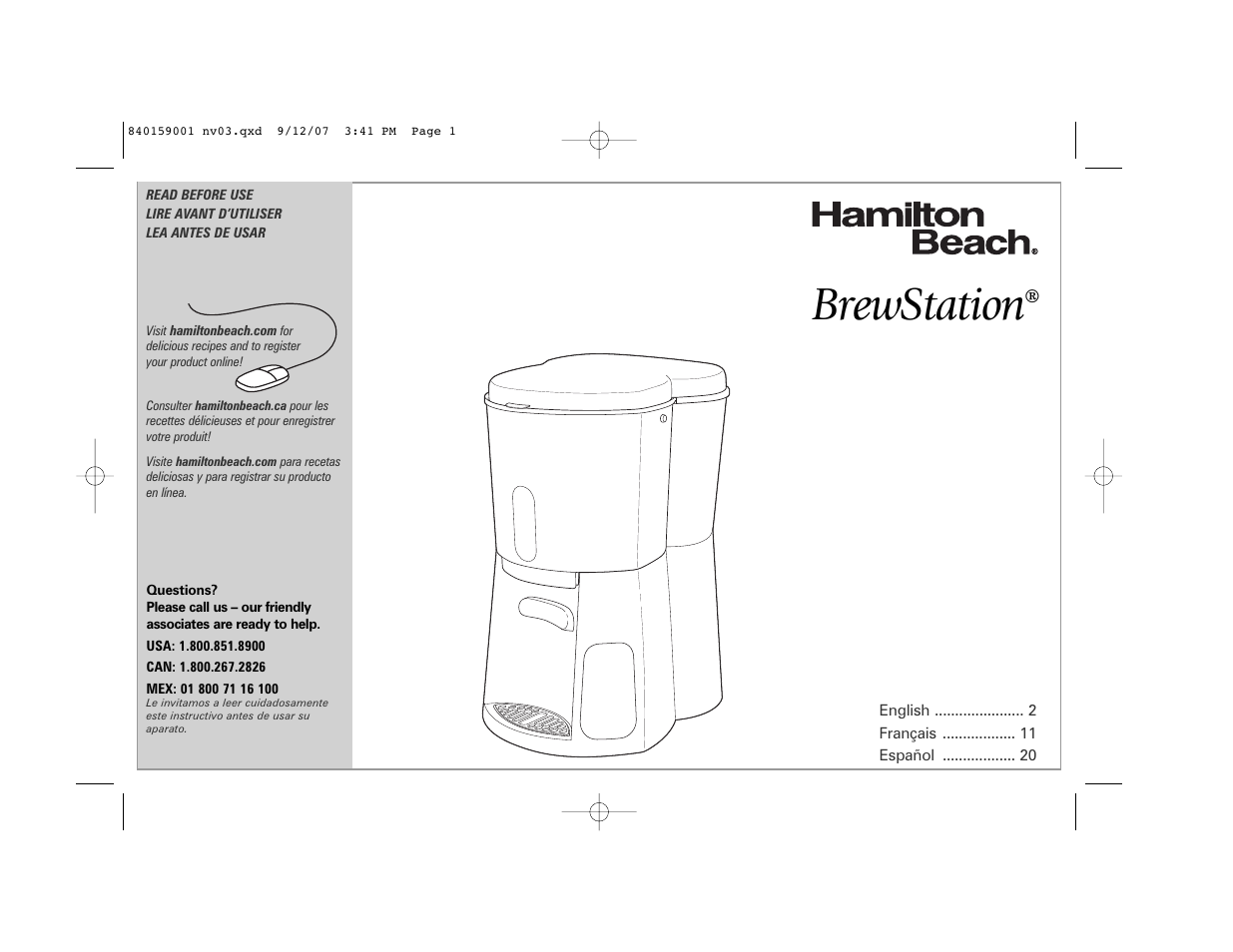 Hamilton Beach 47374 User Manual | 32 pages