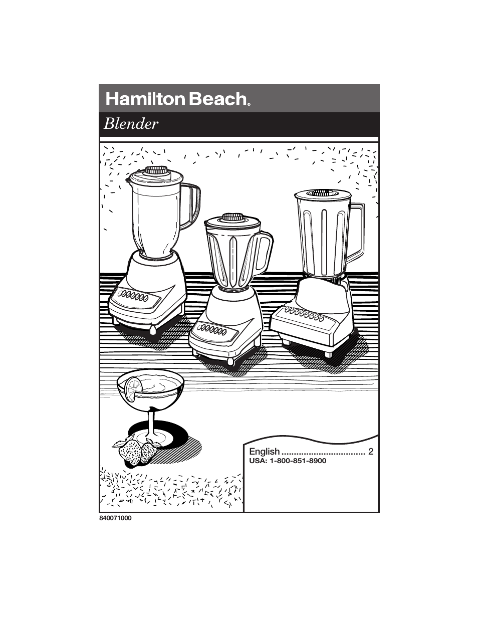 Hamilton Beach 840071000 User Manual | 11 pages