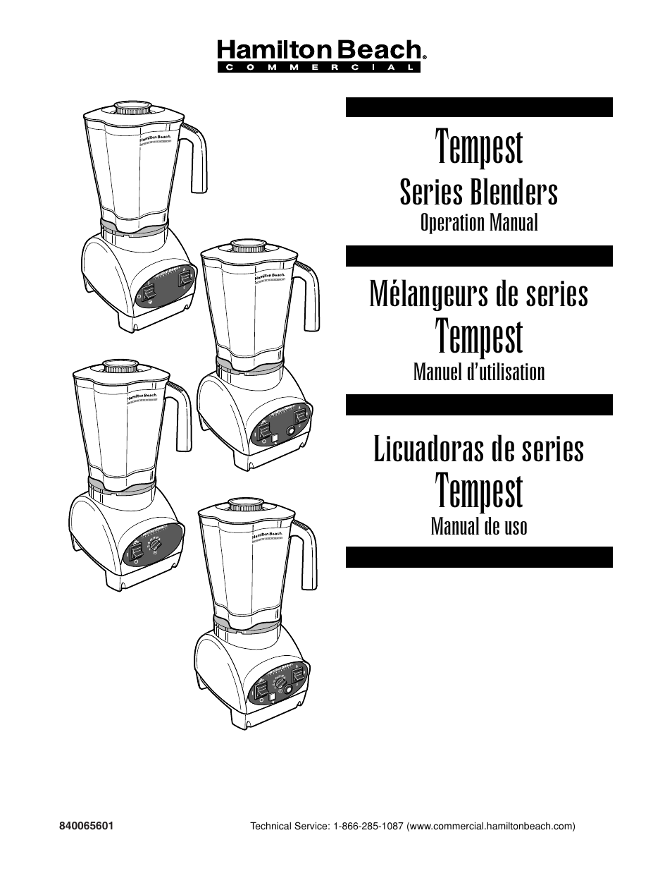 Hamilton Beach Tempest Series User Manual | 16 pages