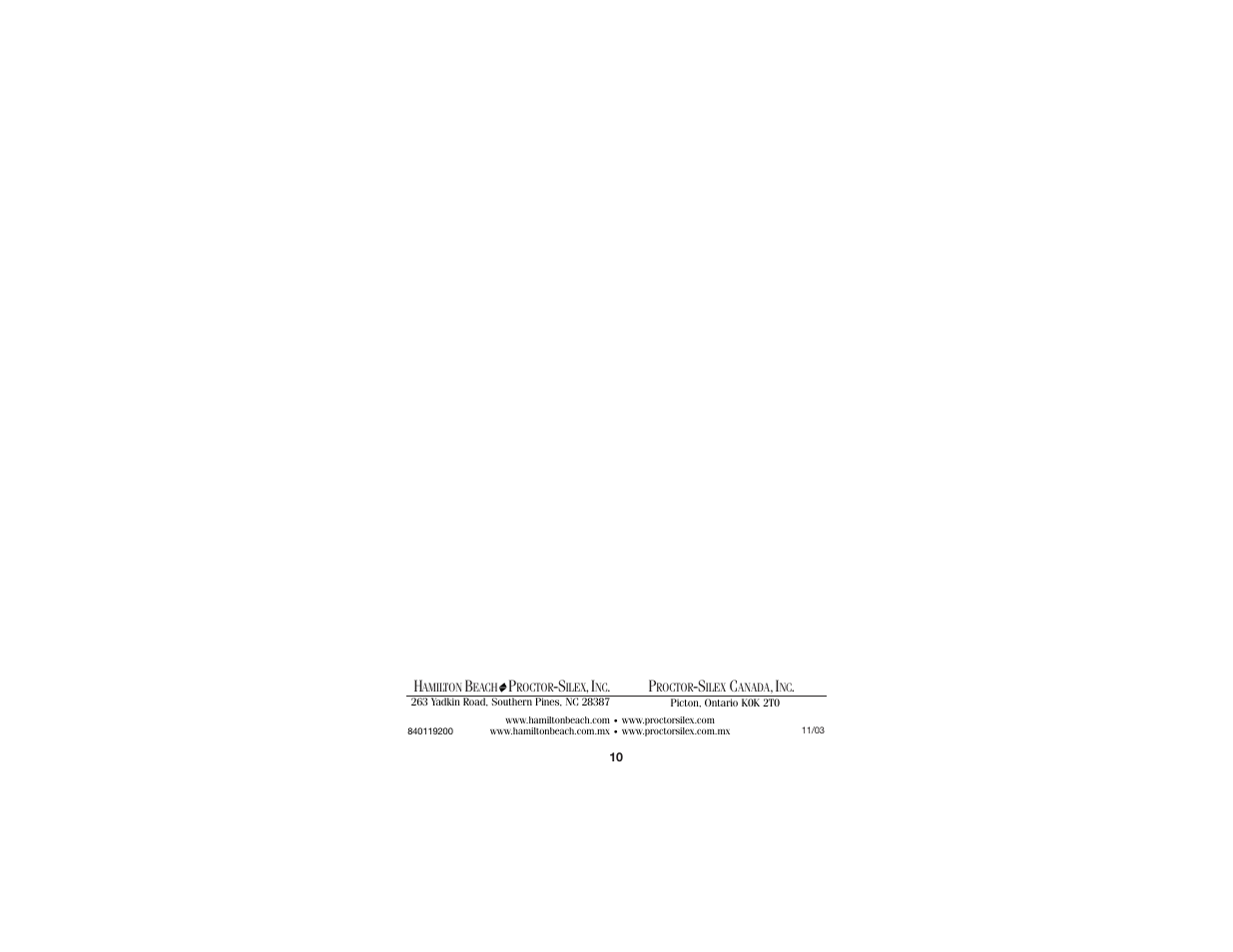 Hamilton Beach 840119200 User Manual | Page 6 / 6