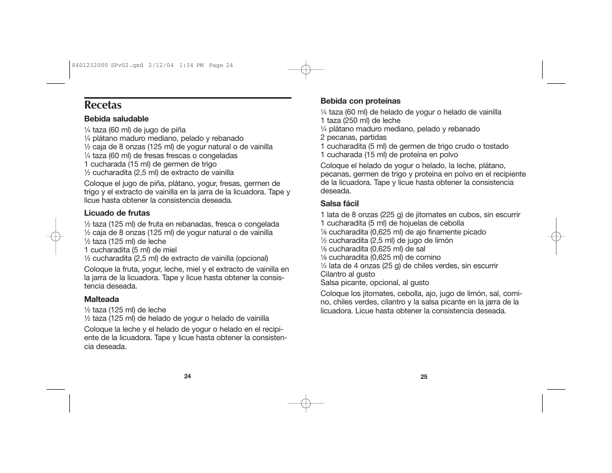 Recetas | Hamilton Beach 51101 User Manual | Page 13 / 15
