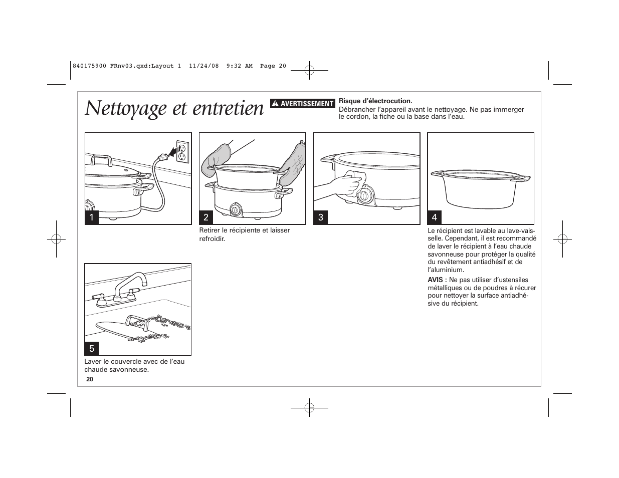 Nettoyage et entretien | Hamilton Beach SC33 User Manual | Page 20 / 44