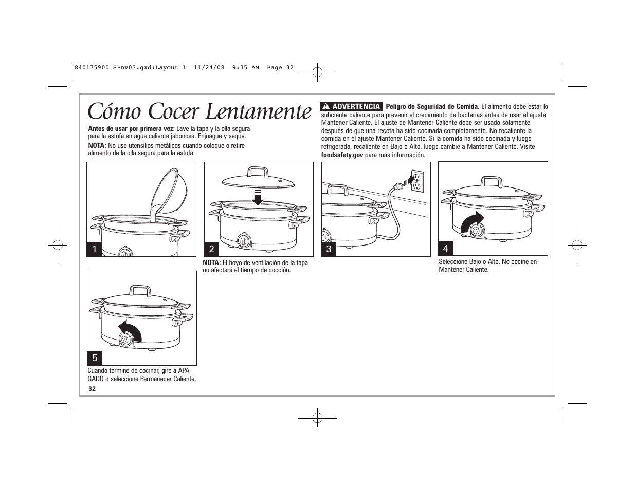 Cómo cocer lentamente | Hamilton Beach SC33 User Manual | Page 32 / 44