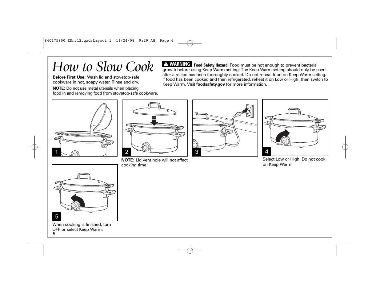 How to slow cook | Hamilton Beach SC33 User Manual | Page 6 / 44