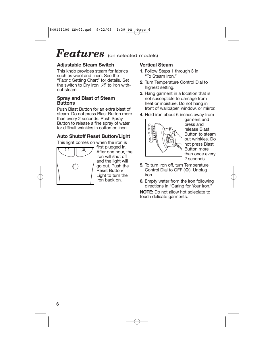 Features | Hamilton Beach 14200 User Manual | Page 6 / 24