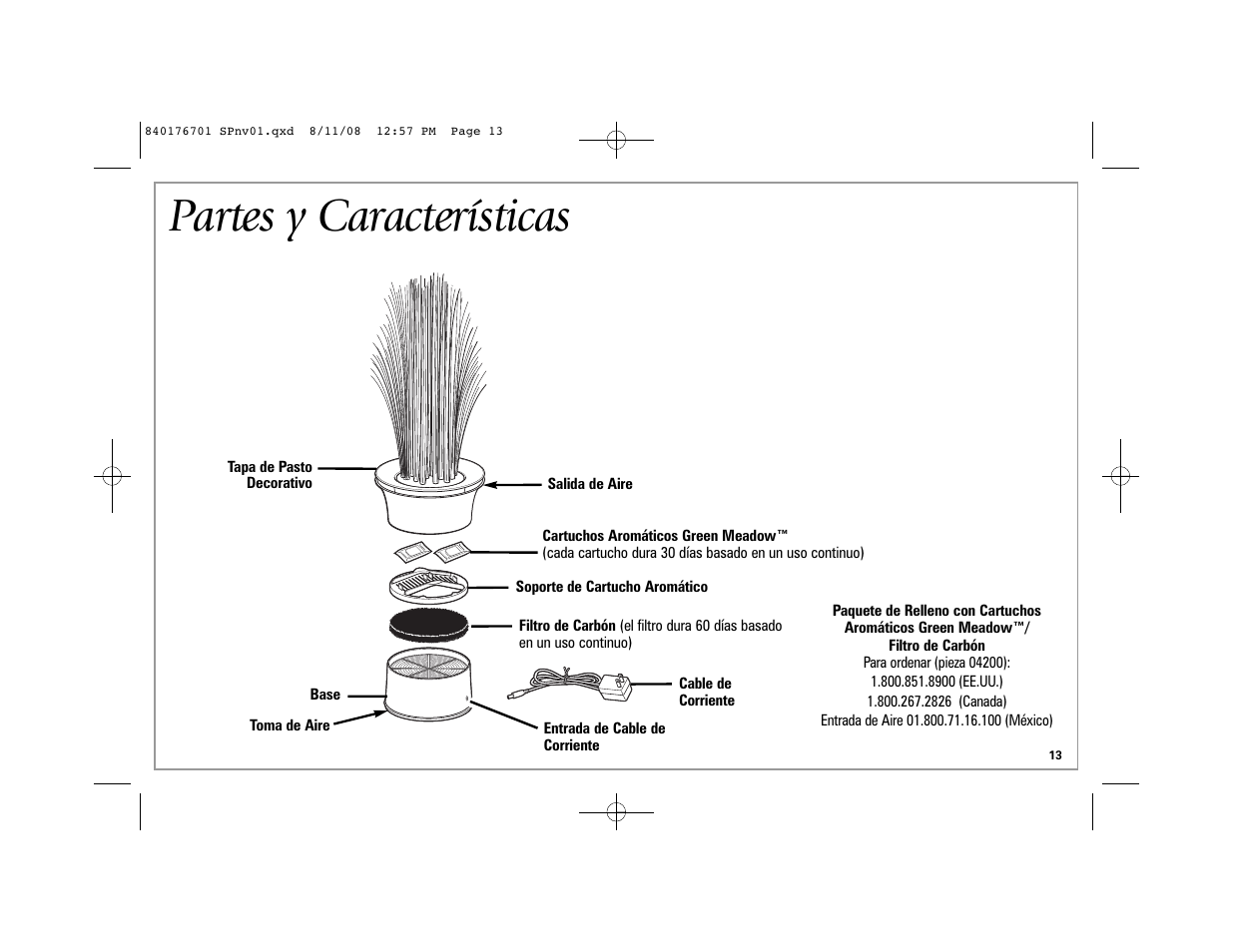 Partes y características | Hamilton Beach Fresh Essentials User Manual | Page 13 / 20