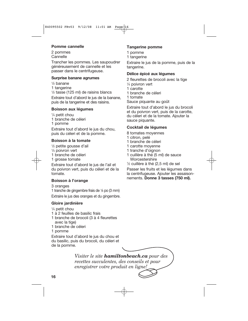 Hamilton Beach 67801 User Manual | Page 16 / 28