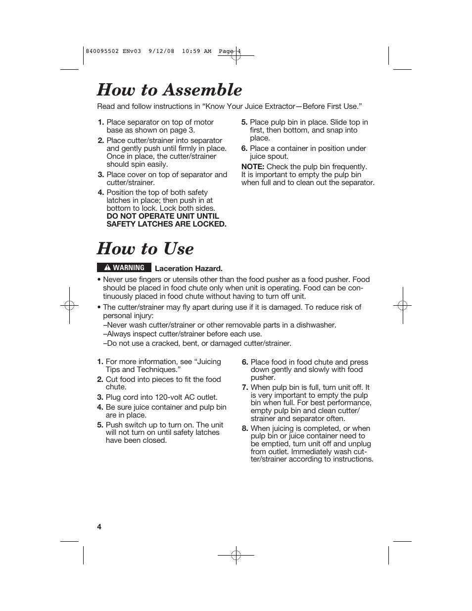 How to assemble, How to use | Hamilton Beach 67801 User Manual | Page 4 / 28