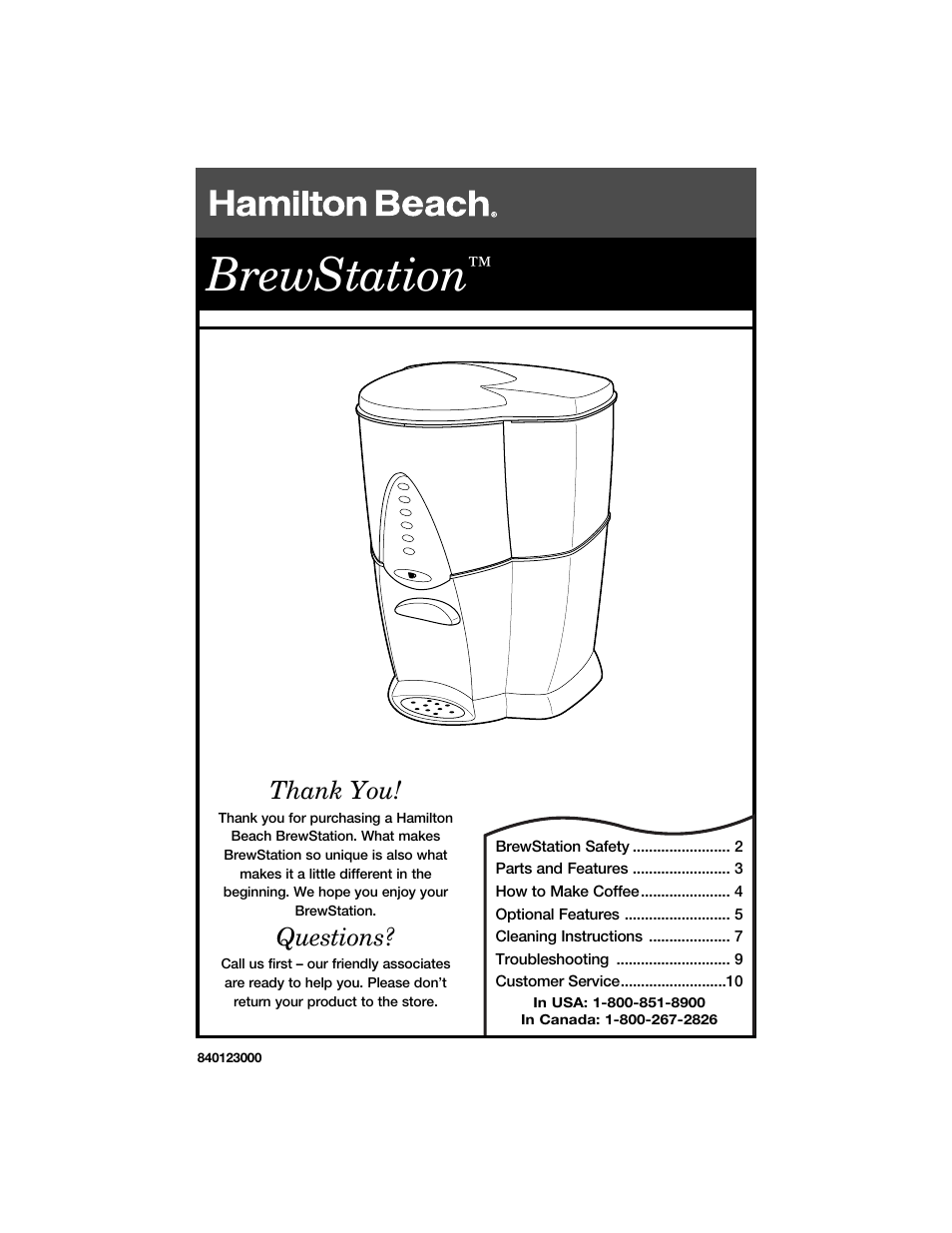 Hamilton Beach BrewStation User Manual | 10 pages