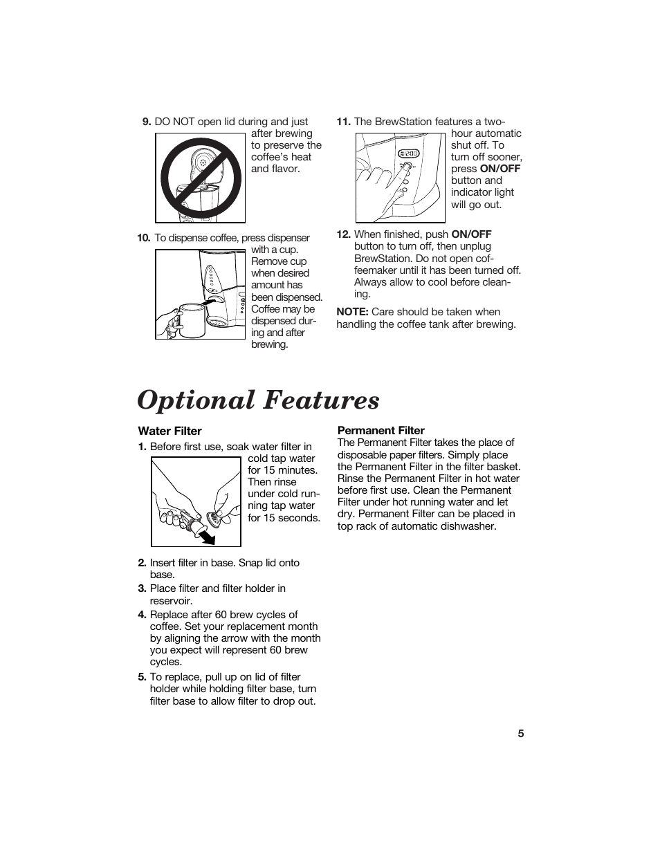 Optional features | Hamilton Beach BrewStation User Manual | Page 5 / 10