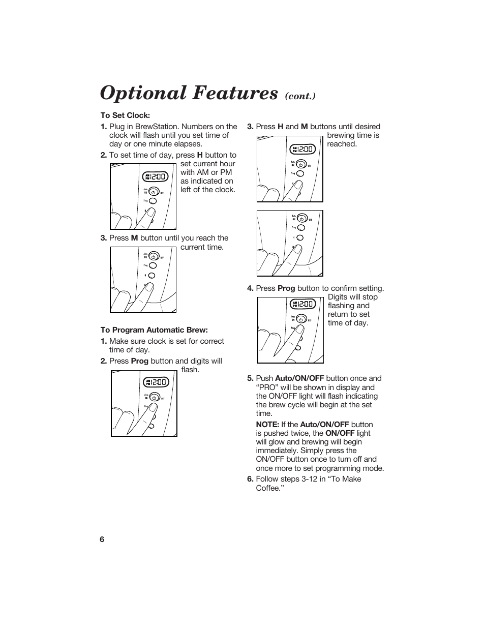 Optional features | Hamilton Beach BrewStation User Manual | Page 6 / 10
