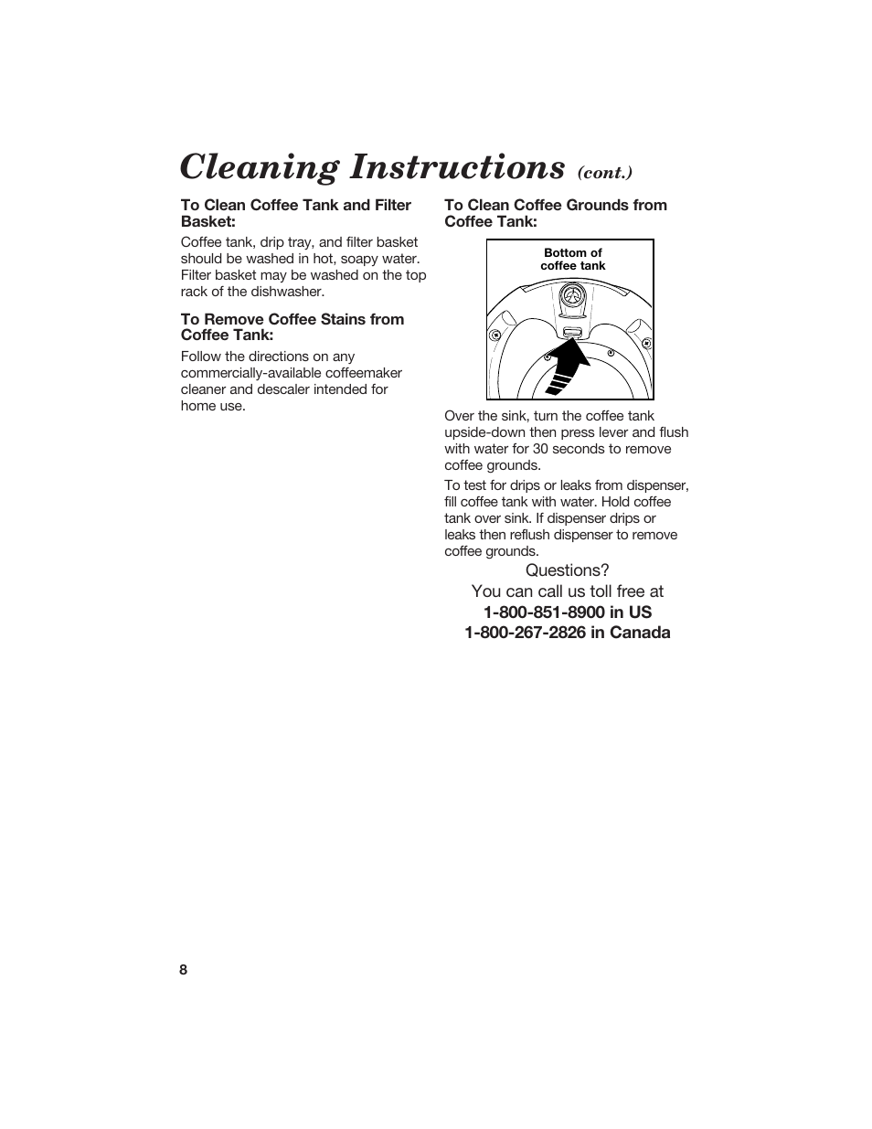 Cleaning instructions | Hamilton Beach BrewStation User Manual | Page 8 / 10