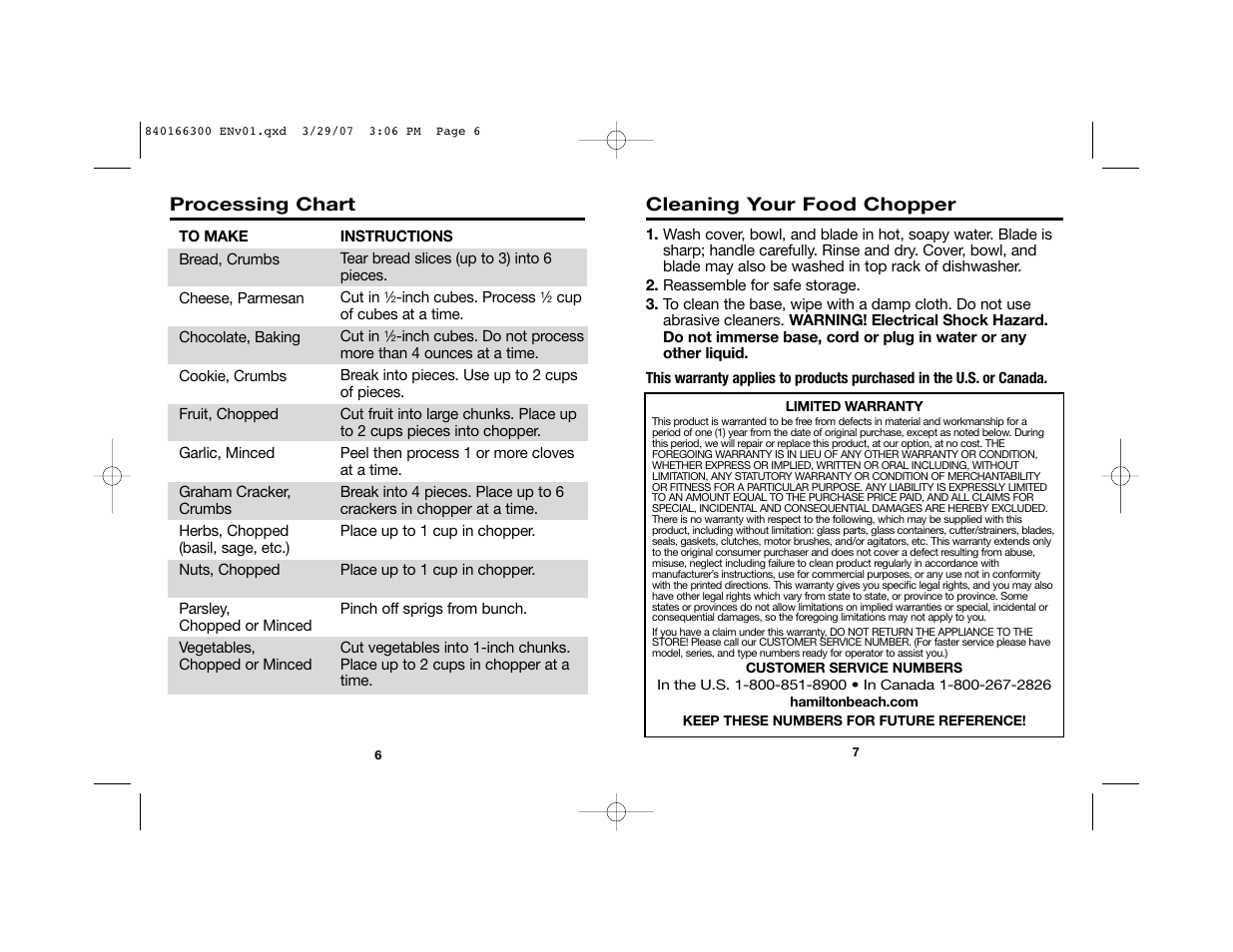 Hamilton Beach 840166300 User Manual | Page 4 / 13
