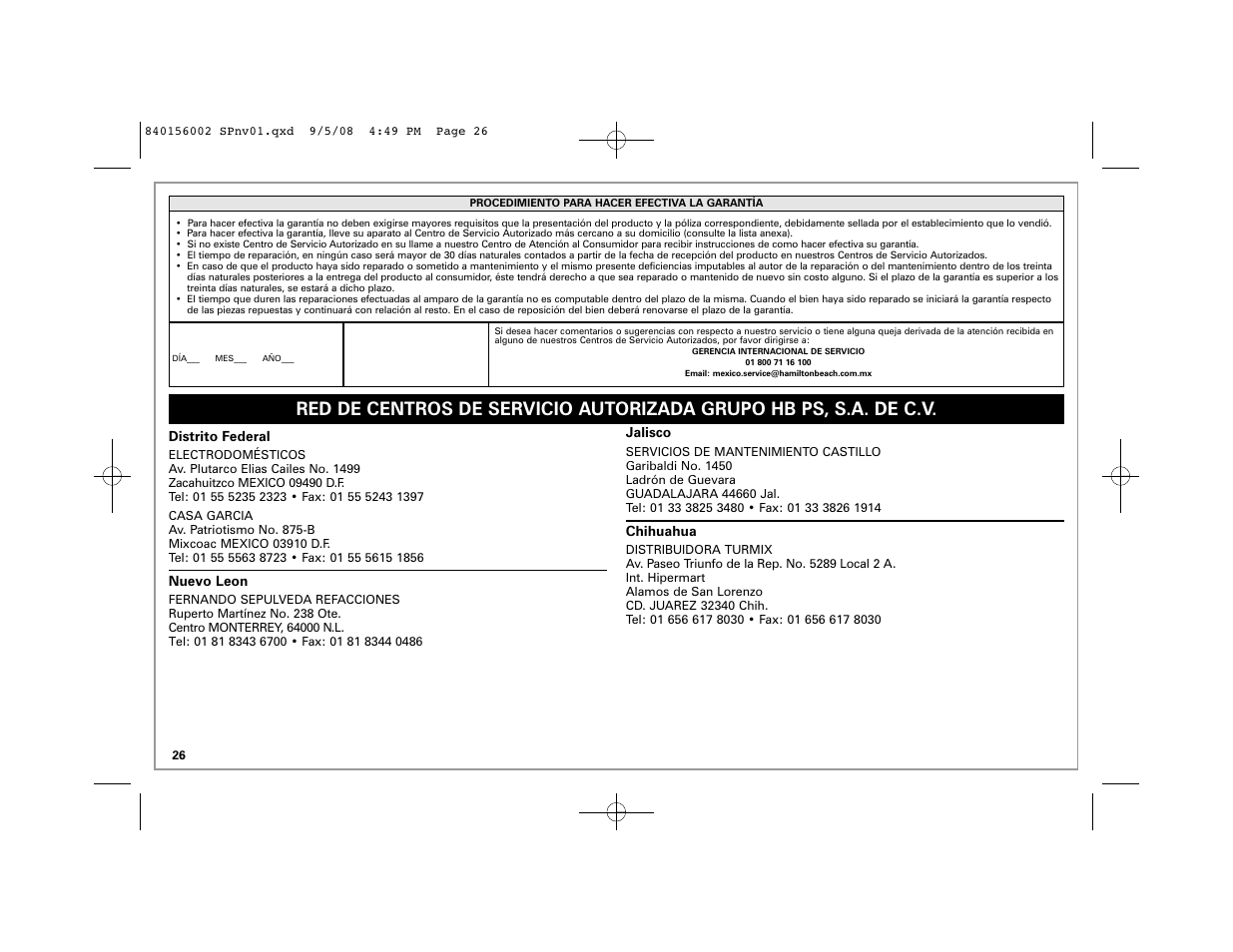 Hamilton Beach Coffee BrewStation User Manual | Page 26 / 28