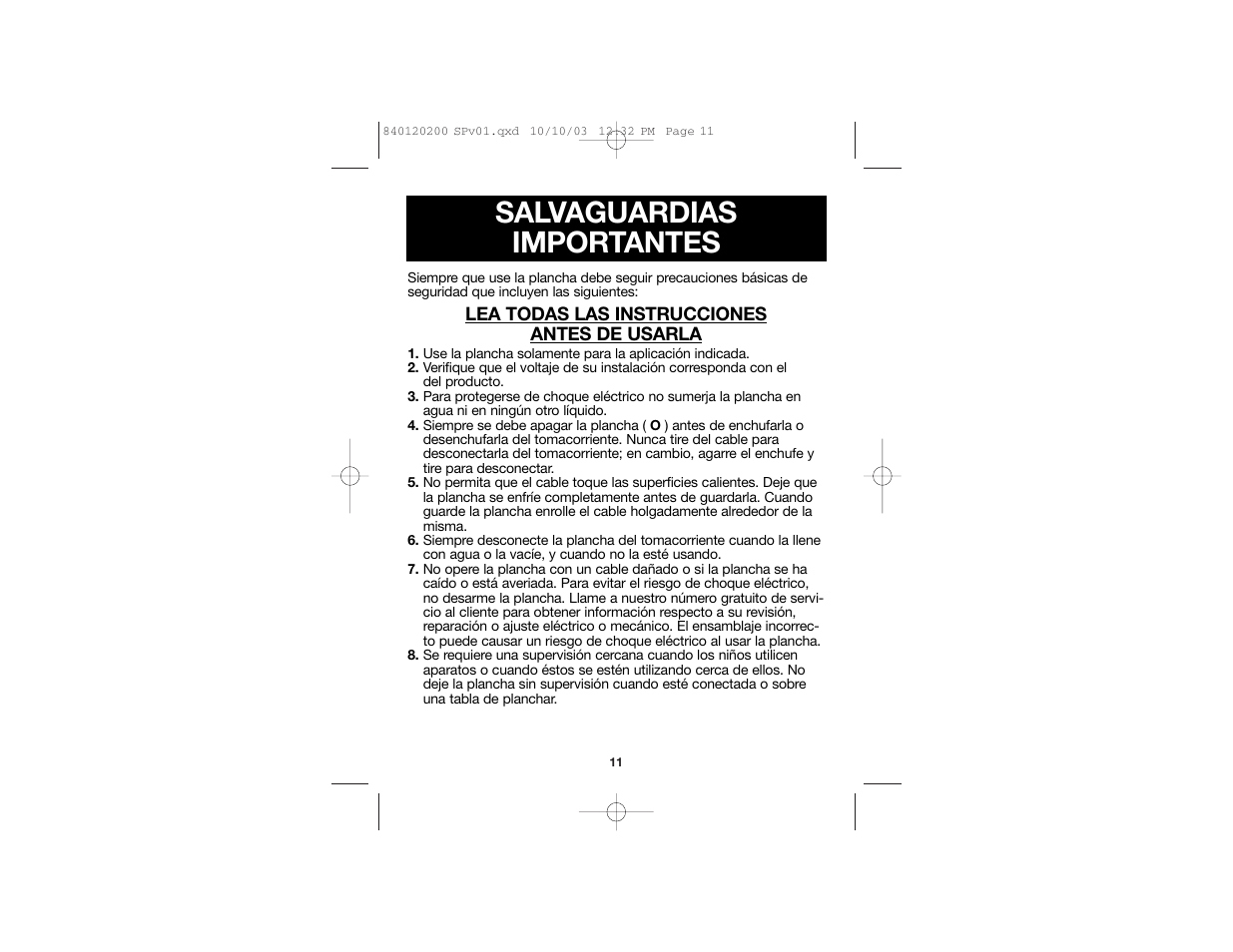 Salvaguardias importantes | Hamilton Beach ExPression 14X60 User Manual | Page 7 / 14