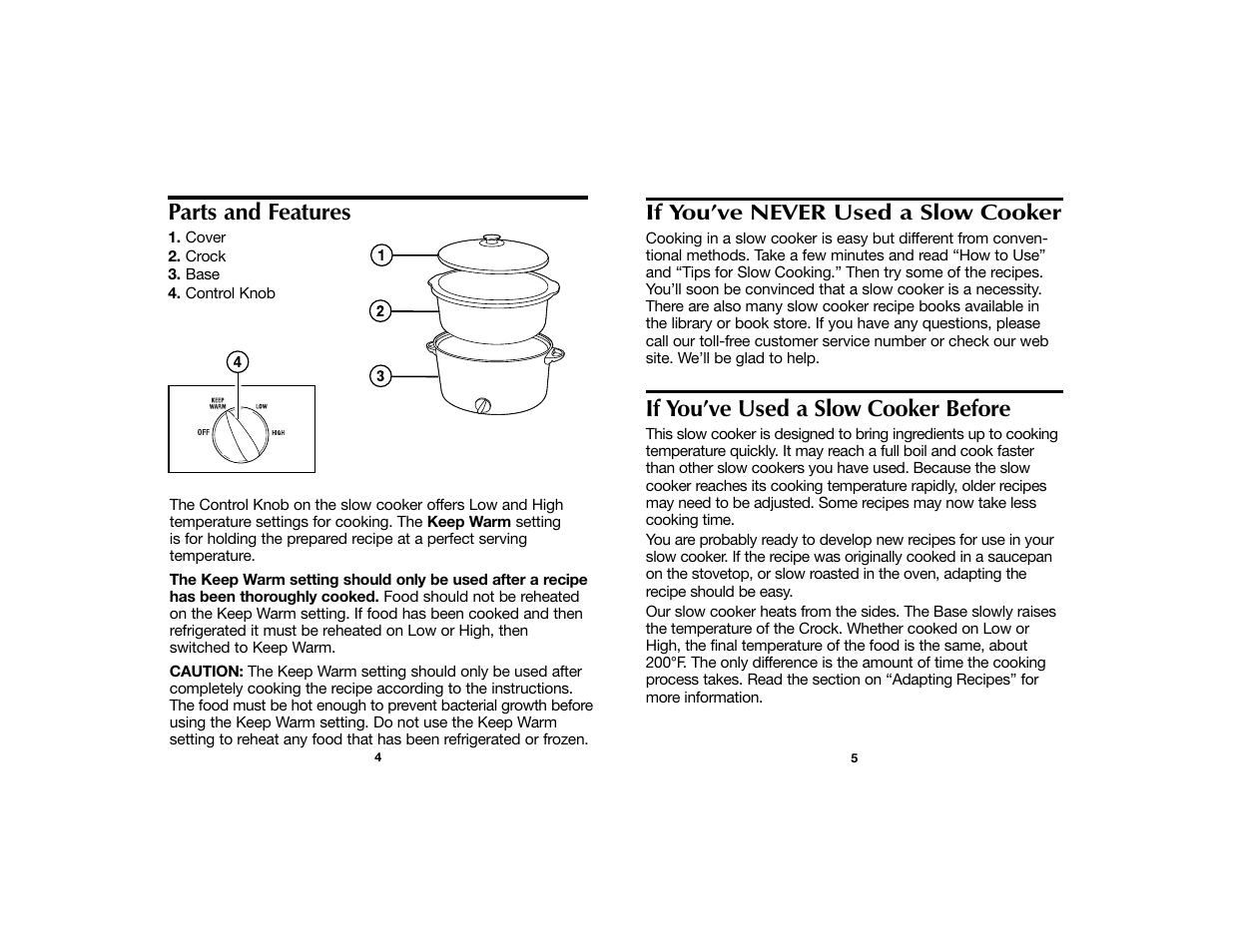 If you’ve used a slow cooker before, Parts and features | Hamilton Beach 840096800 User Manual | Page 3 / 9