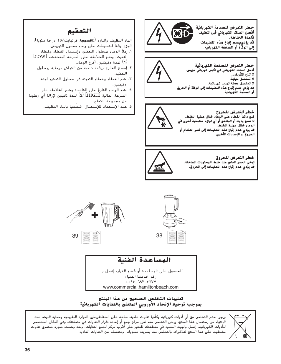 Hamilton Beach 908 Series User Manual | Page 36 / 40