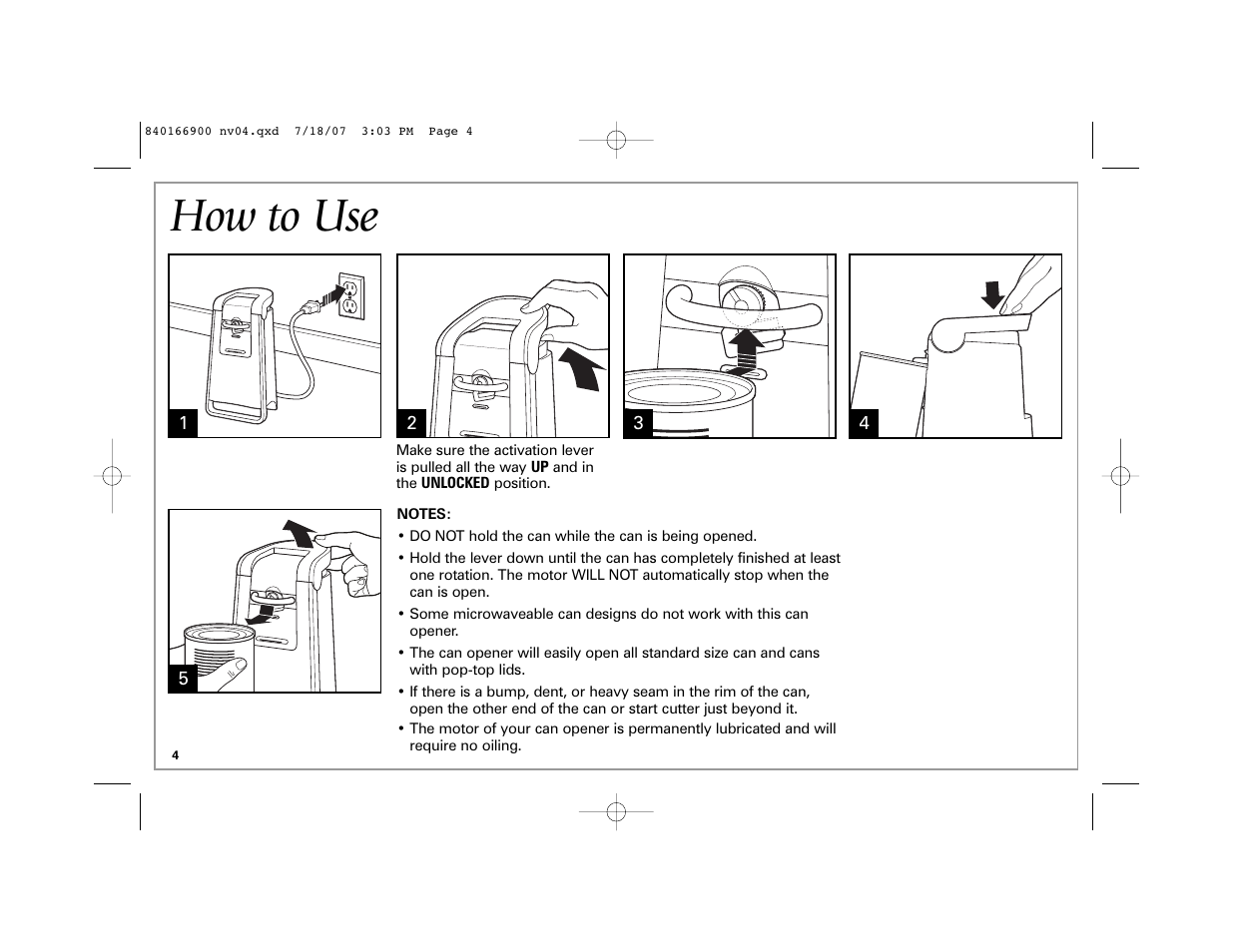 How to use | Hamilton Beach 76607 User Manual | Page 4 / 20