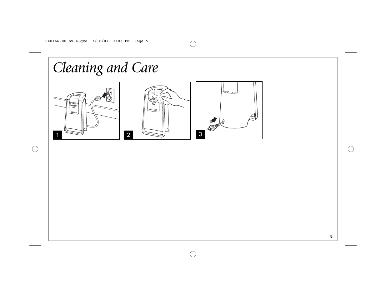 Cleaning and care | Hamilton Beach 76607 User Manual | Page 5 / 20