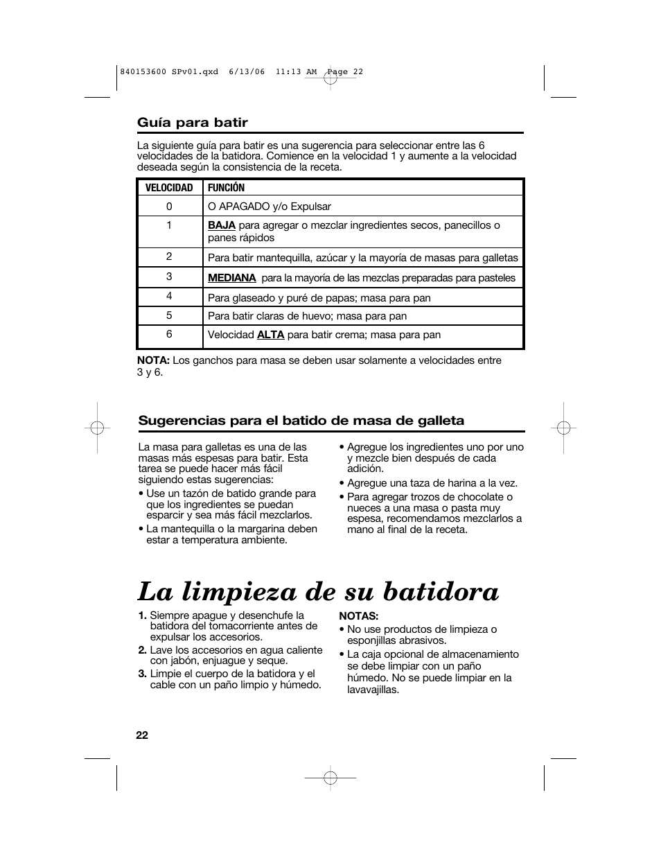 La limpieza de su batidora | Hamilton Beach 62660 User Manual | Page 22 / 28