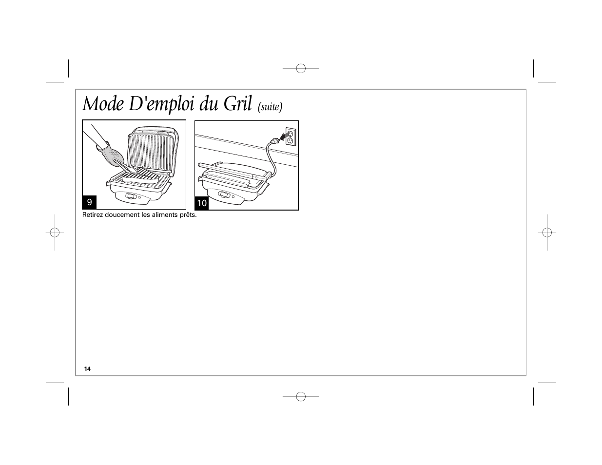 Mode d'emploi du gril | Hamilton Beach 840172701 User Manual | Page 14 / 32