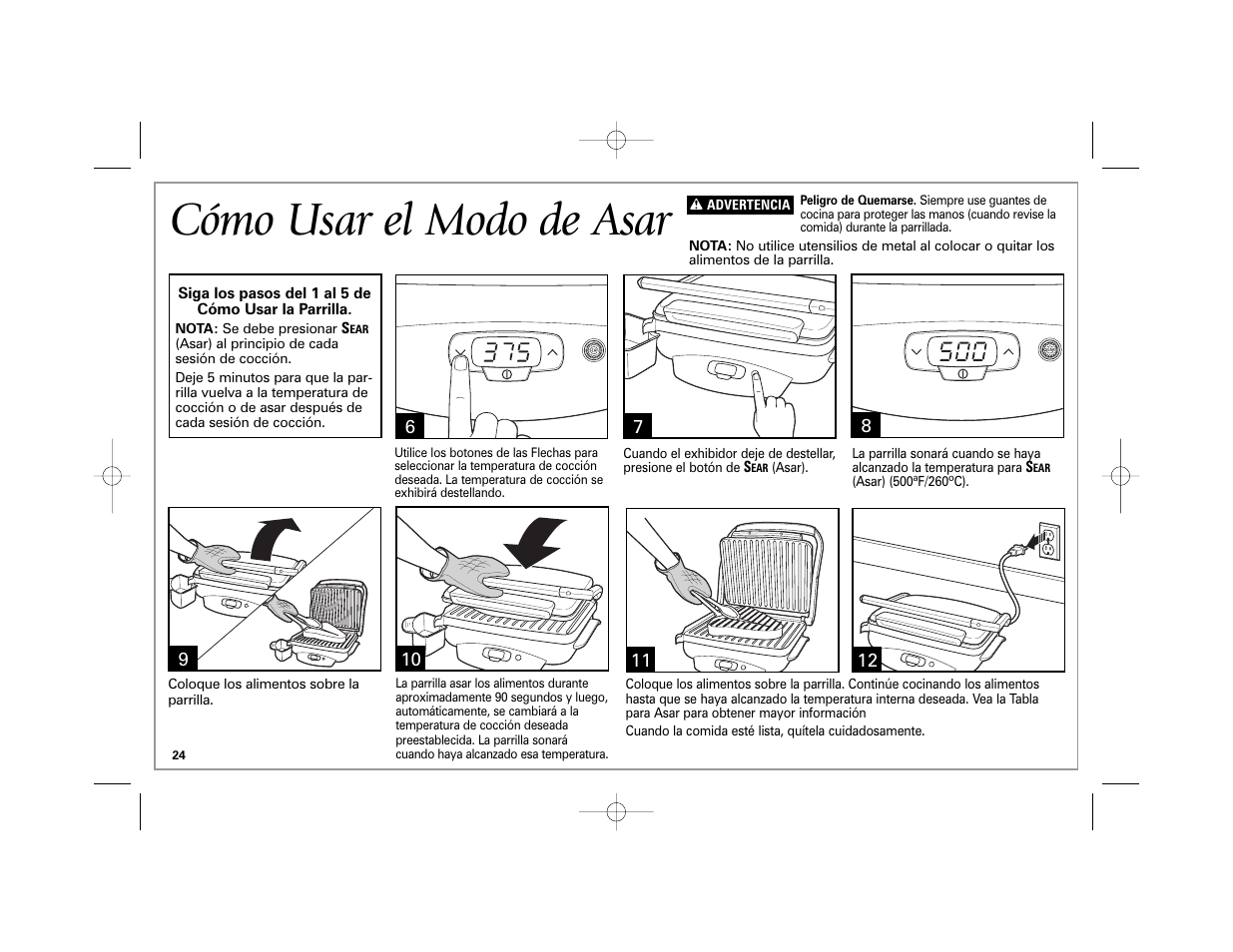 Cómo usar el modo de asar | Hamilton Beach 840172701 User Manual | Page 24 / 32