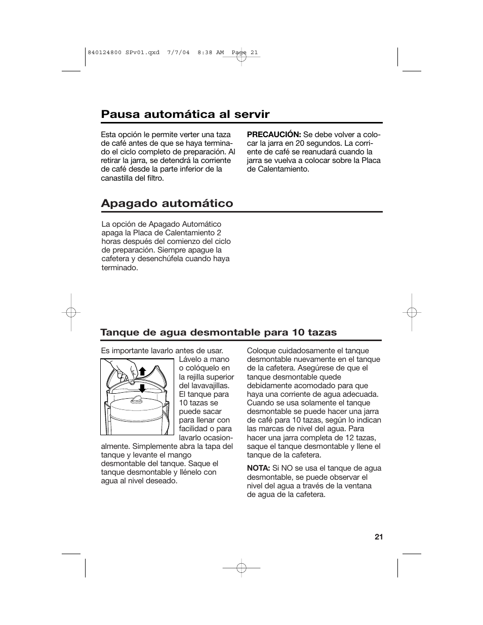 Hamilton Beach 46924 User Manual | Page 21 / 28