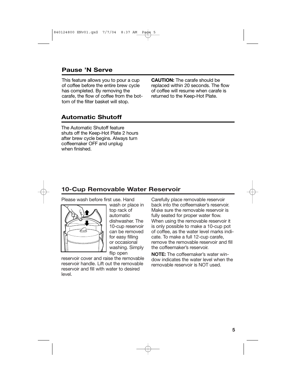 Additional features, Optional features | Hamilton Beach 46924 User Manual | Page 5 / 28