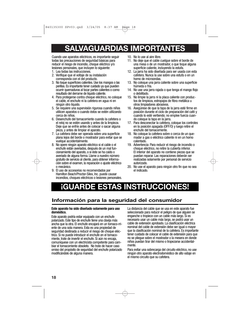 Hamilton Beach 42494 User Manual | Page 18 / 28