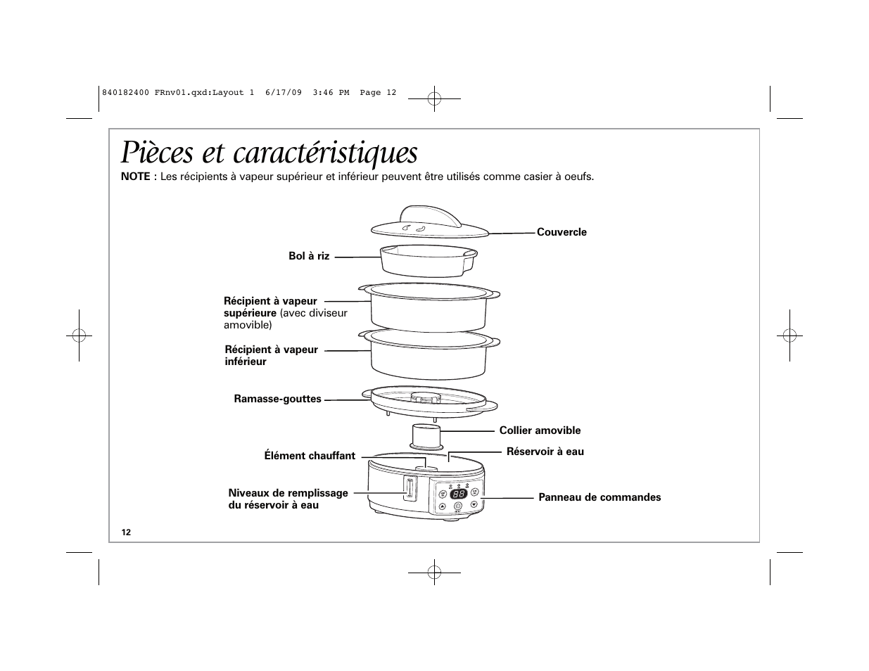 Pièces et caractéristiques | Hamilton Beach 37537 User Manual | Page 12 / 32