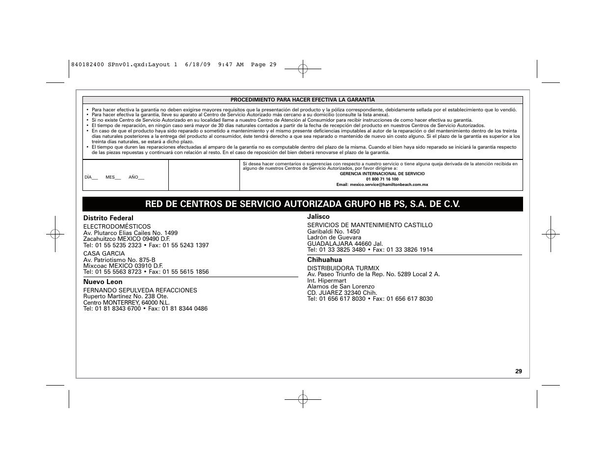 Hamilton Beach 37537 User Manual | Page 29 / 32